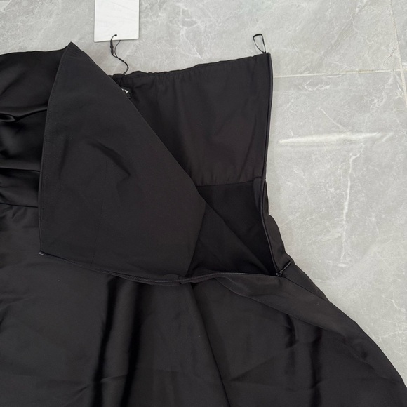 Women’s Zara Strapless Satin Side Effect Asymmetrical Mini Dress Small - Picture 8 of 16
